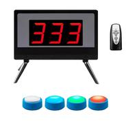 Wireless Quiz Game Buzzer System with LCD Screen, 3-10 Buzzers, 4 Status Colors, 3 Answering Modes, for School Contests and Game Shows