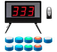 Wireless Quiz Game Buzzer System with LCD Screen, 3-10 Buzzers, 4 Status Colors, 3 Answering Modes, for School Contests and Game Shows