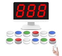 Wireless Quiz Game System, Answer Buzzer with 1 Monitor and 3-16 Buzzers, Multiple Modes, Great for School Contest and Party Quiz