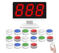Wireless Quiz Game System, Answer Buzzer with 1 Monitor and 3-16 Buzzers, Multiple Modes, Great for School Contest and Party Quiz