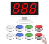 Wireless Quiz Game System, Answer Buzzer with 1 Monitor and 3-16 Buzzers, Multiple Modes, Great for School Contest and Party Quiz