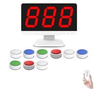 Wireless Quiz Game System, Answer Buzzer with 1 Monitor and 3-16 Buzzers, Multiple Modes, Great for School Contest and Party Quiz