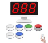 Wireless Quiz Game System, Answer Buzzer with 1 Monitor and 3-16 Buzzers, Multiple Modes, Great for School Contest and Party Quiz