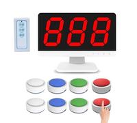 Wireless Quiz Game System - Game Answer Buzzer with LCD Screen, 3-16 Buzzers, 4 Status Prompt Colors, 3 Answering Modes for Game Shows, School Contests, and Party Quizzes