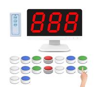 Wireless Quiz Game System, LCD Screen, 3-16 Buzzers, 4 Status Prompt Colors, 3 Answering Modes for Game Shows, School Contests, and Party Quizzes