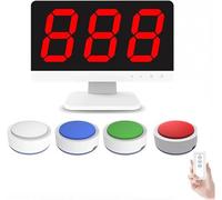 Wireless Quiz Game System with 10 Buzzers & Monitor, Long Range Buzzer System with LED Status Colors & Answering Modes for School Contests and Parties