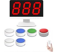 Wireless Quiz Game System with 10 Buzzers & Monitor, Long Range Game Buzzer System with 4 LED Status Colors & 3 Answering Modes for School Contests and Party Quizzes 6 Groups
