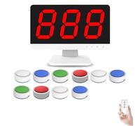 Wireless Quiz Game System with 16 Buzzers and 1 Monitor, 4 Status Colors, 3 Answering Modes for School Contests and Party Quizzes