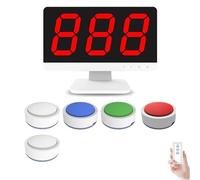 Wireless Quiz Game System with 16 Buzzers and 1 Monitor, Features 4 Status Colors and 3 Answering Modes, Ideal for School Contests and Party Quizzes