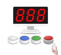 Wireless Quiz Game System with 16 Buzzers and Monitor, 4 Status Colors, 3 Answering Modes - Ideal for School Contests and Party Quizzes
