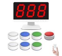 Wireless Quiz Game System with 16 Buzzers, Monitor, 4 Status Colors, 3 Answering Modes, Ideal for Educational Contests and Interactive Quizzes