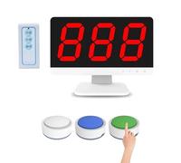 Wireless Quiz Game System with LCD Screen, 3-16 Buzzers, 4 Status Prompt Colors, 3 Answering Modes, Interactive Game for School Contest Show
