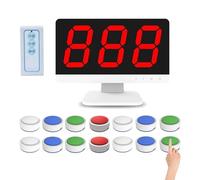 Wireless Quiz Game System with LCD Screen, 3-16 Buzzers, 4 Status Prompt Colors, 3 Answering Modes, Interactive Game for School Contest Show