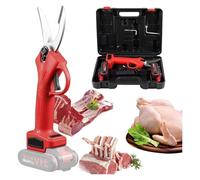 Wireless Rechargeable Electric Scissors for Cutting Small Bones, Poultry, and Vegetables, Includes 2 Batteries for Convenient Kitchen Use