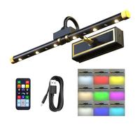 Wireless Rechargeable LED Picture Lights with Remote, White & RGB Dimmer Timer, Magnetic 360° Rotation, 5000 mAh Battery for Display Frame