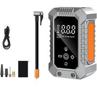 Wireless Rechargeable Tire Inflator Pump, Made of Alloy, Fast Inflation: This electric tire infla, Capacity Battery: With a fully charged b, in 20cm extension hose eliminates the ha, off function e...