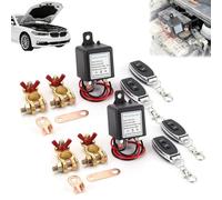 Wireless Remote Control Battery Relay Switch, Remote Battery Disconnect Switch, Prevent Batterys Drain,Remotes Start & Warm-Up/Cool-Down,DIY Installation for 12v/24v Car,Rv and Classic Car (12V,2PCS)