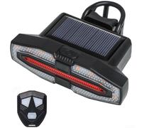 Wireless Remote Control Bike Turn Signal Tail Light, Solar Powered with High-Brightness LEDs, Multi-Mode Lighting, Waterproof for Cycling Safety(A)