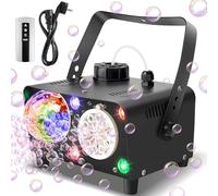 Wireless Remote Control Bubble Machine Age 2+ With Disco Ball Party Lights - 100,000+ Big Bubbles Per Minute - Great Outdoor Toy for Kids, Birthday Parties, Weddings and Stage