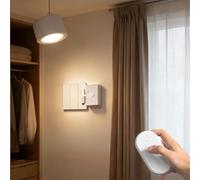 Wireless Remote Control Button Pusher, Automatic Finger Robot for Smart Home Light Switch, Peel-and-Stick Wall Mount, 20m Range Through Walls, White