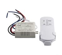 Wireless Remote Control Light Switch 220V 1 Channel ON/OFF Receiver, Wall Mounted Transmitter Compatible with for LED, Ceiling, Chandelier, Energy