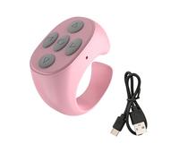 Wireless Remote Control Page Turner, Wireless Cell Phone Remote Control Bluetooth Ring Remote for Video Viewing,Electronic Book Remote Control Page Turner,Remote Control for Video, Reading,(Pink)