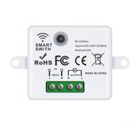Wireless Remote Control Switch 433MHz 10A Receiver for LED Lamp Garage Door - AC 85-240V RF Transmitter Kit with Wall Button for Home Automation Lighting