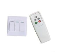Wireless Remote Control Switch 86 Type for Smart Home Lighting, Wireless Wall Switch with 1/2/3 Channels, Compatible with LED and Incandescent Bulbs, AC220V, Range 80 m, White (Route 3)