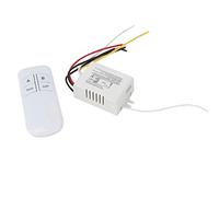 Wireless Remote Control Switch, Dual Channel Wall Mount ON OFF Lighting Receiver with Remote Signal Through Walls Easy Install Independent Coding for Home Corridor ABS 1 Set
