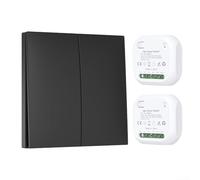 Wireless Remote Control Switch, Effortless Battery-Free Light Control, Self-Generating No Wiring Required for Home Wall Panel Lighting(1-2)