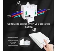 Wireless Remote Control Switch with Self Powering Technology RF433 Signal No Wiring Required Supports Multi Device Operation with Overload Protection (2+2 Twos)