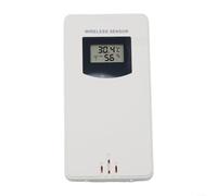 Wireless Remote Sensor with Indoor Outdoor Temperature and Humidity, LCD Display Wireless Indoor Outdoor Remote Sensor Atomic Clock,For FanJu 3378 Weather Station, White (white)