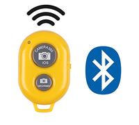 Wireless Remote Shutter Control with Camera Activation used with Monopod Selfie Stick Compatible with Apple iPhone Samsung Camera Compatible with all IOS, Android and Tablets Devices, Yellow