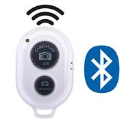 Wireless Remote Shutter Control with Camera Activation used with Monopod Selfie Stick Compatible with Apple iPhone Samsung Camera Compatible with all IOS, Android and Tablets Devices, White