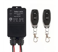 Wireless Remote Switch, IP65 AC100-240V Outdoor Remote Control Switch 30A Relay Receiver, For Pumps, Motors, Lamps, Security Systems, RF 433MHz Waterproof Heavy Duty Fan Garage Gate 164ft Range