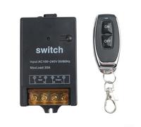 Wireless Remote Switch RF433MHz Single Channel Relay Receiver 220V 30A for Indoor Lighting and Christmas Light Switch No Wiring Required White 5.4x8.4cm(black)