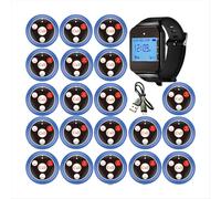 Wireless Restaurant Pager Calling System with Watch Call Button Office Food Truck Coffee Bell Blue