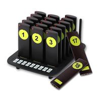 Wireless Restaurant Pager System - 18 Pagers, 500m Range, Social Distancing Buzzer For Restaurants, Food Trucks, Cafes & Hotels