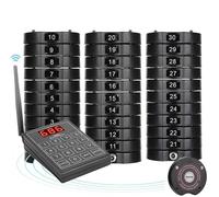 Wireless Restaurant Pager System, 999 Channels with 10/20/30 Receivers, 3 Alert Modes, 1000m Range for Customer Queuing in Food Courts, Cafes, Restaurants