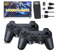 Wireless Retro Game Console Stick, Built-in 20000+ Classic Games with 18 Emulators, Dual 2.4G Wireless Controllers, 4K High Definition HDMI Output, Built-in 64G Plug & Play Video Game Console