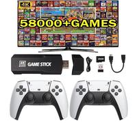 Wireless Retro Gaming Console,58000+Retro Gaming Stick,Revisit Classic Retro Play Plug And Play Video Gaming Stick,Hd Hdmi Tv Game Stick,Game Stick 4k Plug And Play Retro Tv Games,128gb