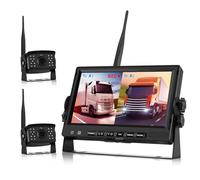 Wireless Reversing Camera, Reversing Camera Kit, Van Reversing Camera Kit DVR Digital Wireless AHD Video Recording (Rear & Front View Camera) 7 inch Monitor for Bus/Motorhome 12V-24V Night Vision