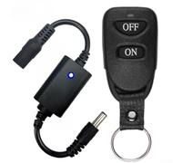 Wireless RF Remote Control Switch Relay Driver for LED Strips - 433.92MHz, DC 3.7-12V, 3A Load, Silent MOSFET SCR, Compact 210mm Black Plastic Housing(A)