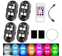 Wireless RGB LED Lights with Remote Control (4 Pcs)