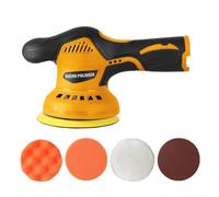 Wireless Sander 5inch, 8 Gears, 6000RPM, Cordless Polishing Machine for Automotive and Iron Factory (Yellow )