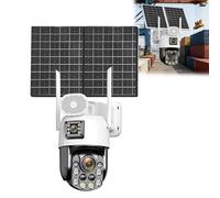 Wireless Security Cameras Outdoor, Dual-Lens PTZ Camera with 4G Connectivity, Solar Powered with 25W Panel, Motion Detection, 128GB Storage for Home Security