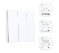 Wireless Self-Generating Remote Control Switch, 1-Pack ABS Waterproof Light Switch for Indoor/Outdoor Use, Battery-Free Energy Harvesting, Easy DIY Installation(white 1-3)
