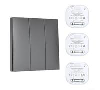 Wireless Self-Generating Remote Control Switch, 1-Pack ABS Waterproof Light Switch for Indoor/Outdoor Use, Battery-Free Energy Harvesting, Easy DIY Installation(black 1-3)