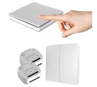 Wireless Self-Powered Light Switch And Receiver Kit For Wall Light Switches, Cordless RF Remote Control For Lights Up AC 90~250V