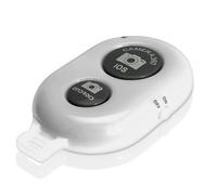 Wireless Selfie Bluetooth Remote Shutter Control with Camera Activation for iOS and Android Smartphone and Tablet Devices - Colour: White